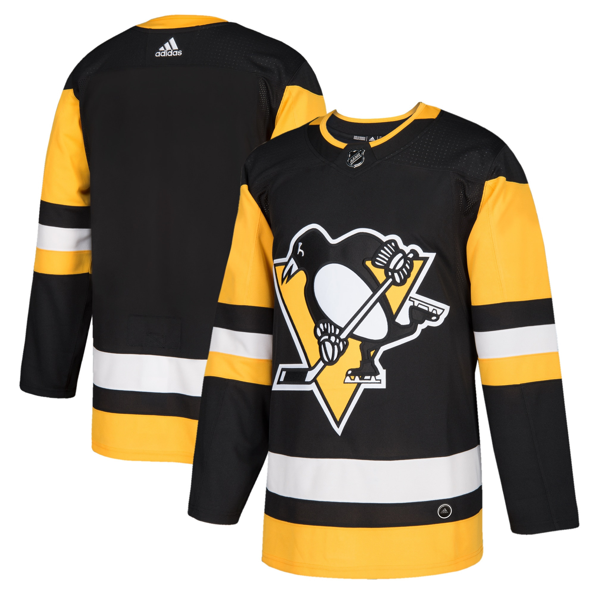 Pittsburgh Penguins Adidas Home Authentic Blank Jersey Black Nhl