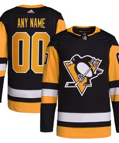 Pittsburgh Penguins Adidas Home Primegreen Authentic Pro Custom Jersey - Black Custom Jerseys Nhl
