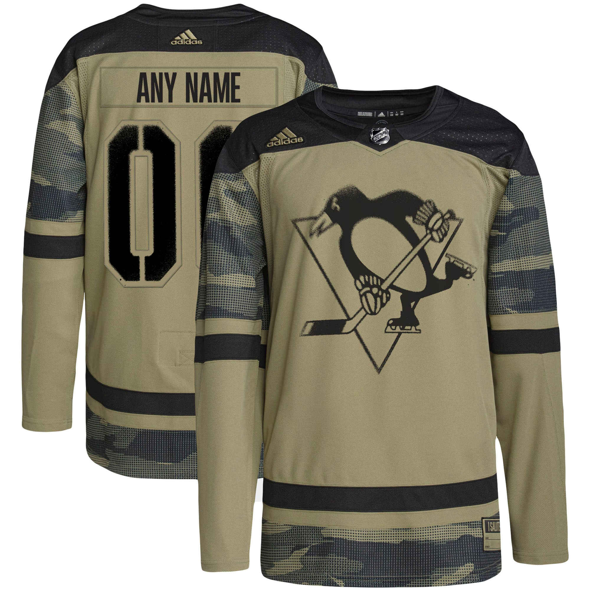Pittsburgh Penguins Adidas Military Appreciation Team Authentic Custom Practice Jersey - Camo Custom Jerseys Nhl