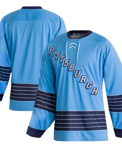 Pittsburgh Penguins Adidas Team Classics Authentic Blank Jersey - Light Blue Nhl