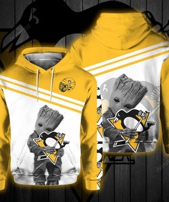 Pittsburgh Penguins And Groot 3D Hoodie Zip Hoodie