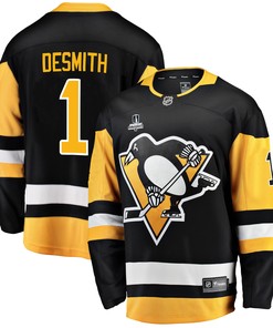 Pittsburgh Penguins Casey DeSmith 1 Home 2022 Stanley Cup Final Breakaway Men Jersey - Black