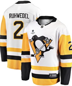 Pittsburgh Penguins Chad Ruhwedel 2 Away 2022 Stanley Cup Final Breakaway Men Jersey - White