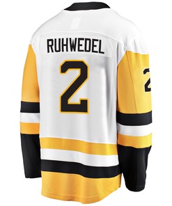 Pittsburgh Penguins Chad Ruhwedel 2 Away 2022 Stanley Cup Final Breakaway Men Jersey - White