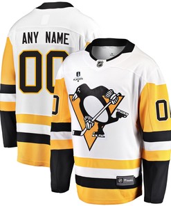 Pittsburgh Penguins Custom Away 2022 Stanley Cup Playoffs Breakaway Men Jersey - White