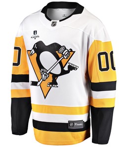 Pittsburgh Penguins Custom Away 2022 Stanley Cup Playoffs Breakaway Men Jersey - White
