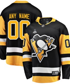 Pittsburgh Penguins Custom Home 2022 Stanley Cup Final Breakaway Men Jersey - Black