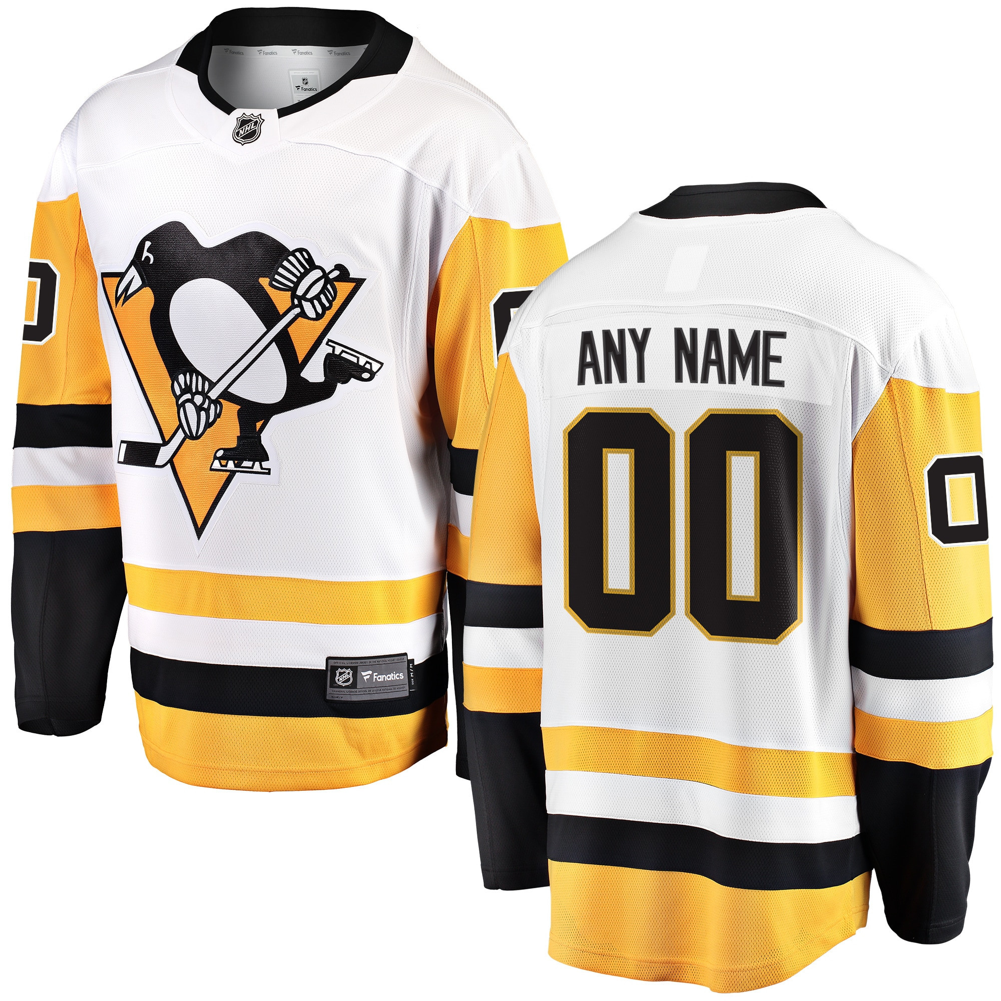 Pittsburgh Penguins Fanatics Branded Away Breakaway Custom Jersey - White Custom Jerseys Nhl