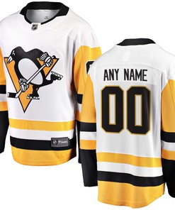 Pittsburgh Penguins Fanatics Branded Away Breakaway Custom Jersey - White Custom Jerseys Nhl