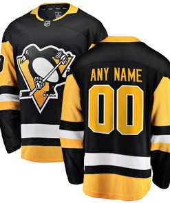 Pittsburgh Penguins Fanatics Branded Home Breakaway Custom Jersey Black Custom Jerseys Nhl