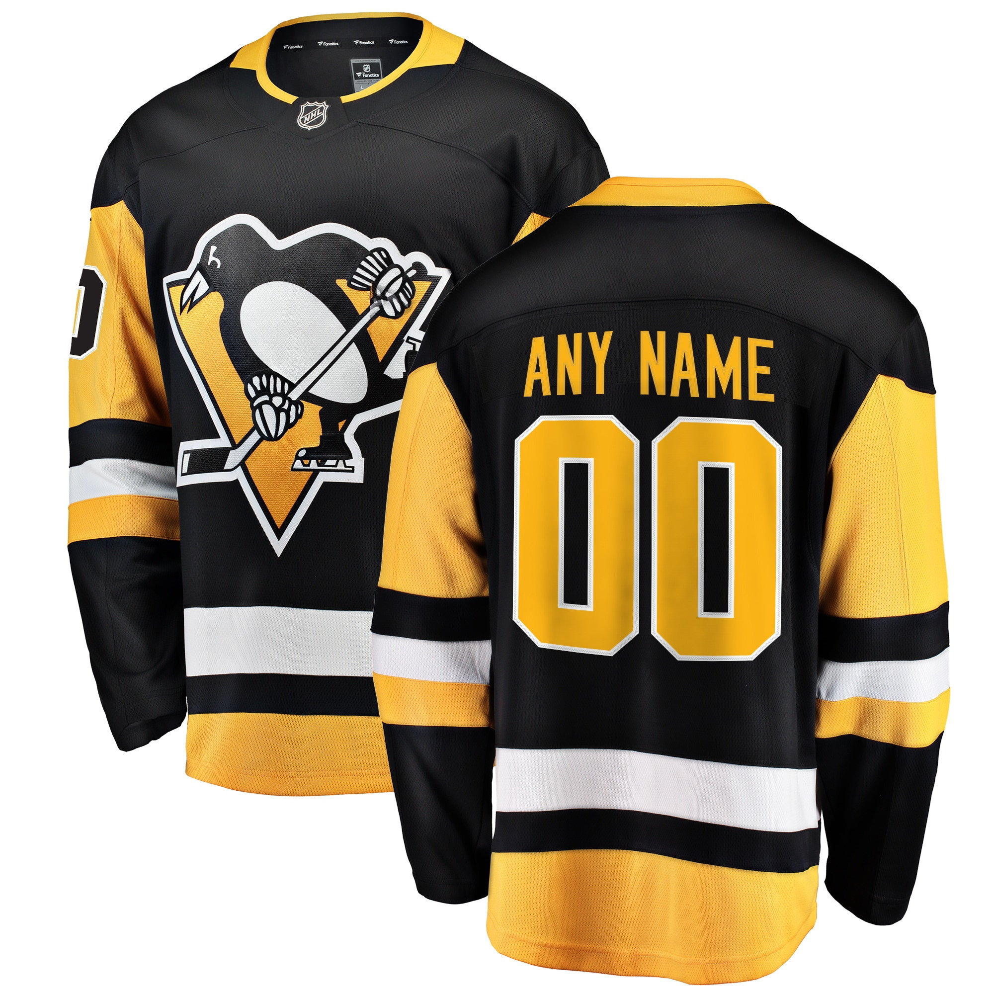 Pittsburgh Penguins Fanatics Branded Home Breakaway Custom Jersey - Black Custom Jerseys Nhl A2