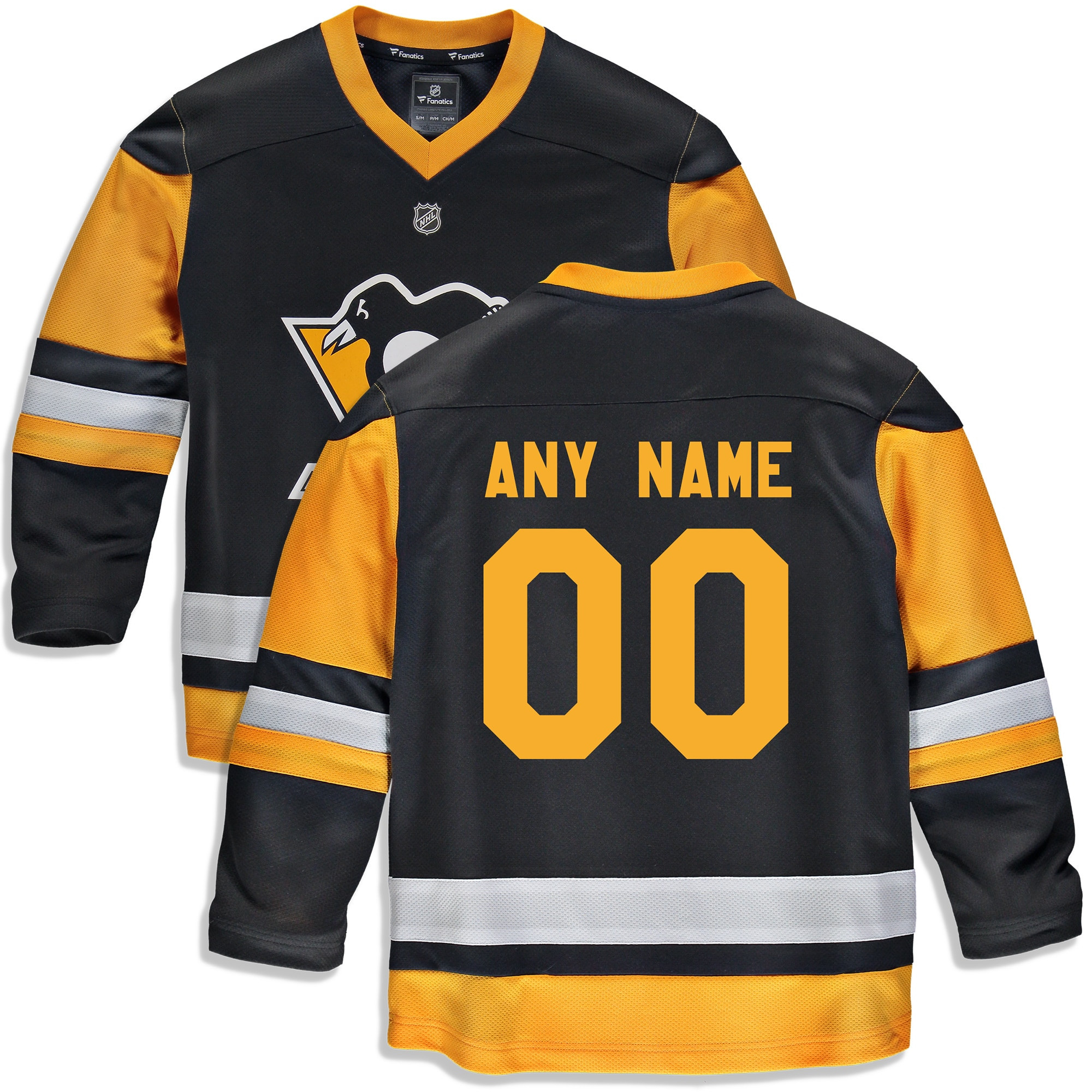 Pittsburgh Penguins Fanatics Branded Home Replica Custom Jersey - Black Custom Jerseys Nhl