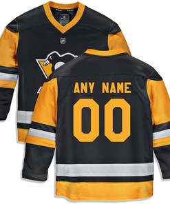 Pittsburgh Penguins Fanatics Branded Home Replica Custom Jersey - Black Custom Jerseys Nhl