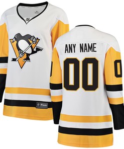 Pittsburgh Penguins Fanatics Branded Womens Away Breakaway Custom Jersey - White Custom Jerseys Nhl