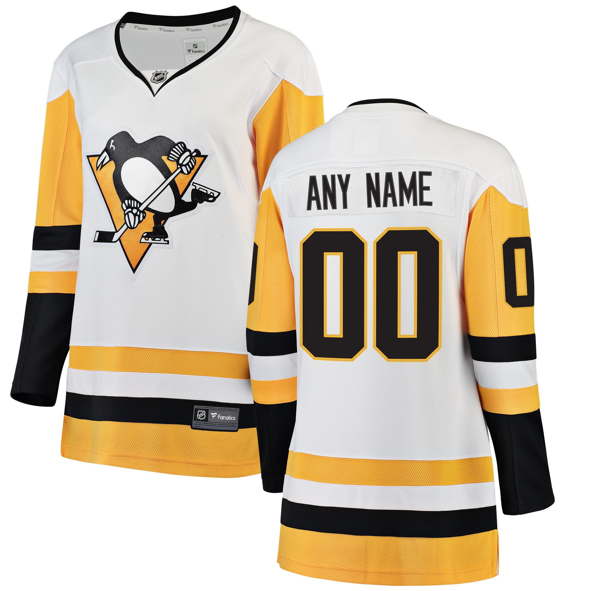 Pittsburgh Penguins Fanatics Branded Womens Away Breakaway Custom Jersey - White Custom Jerseys Nhl