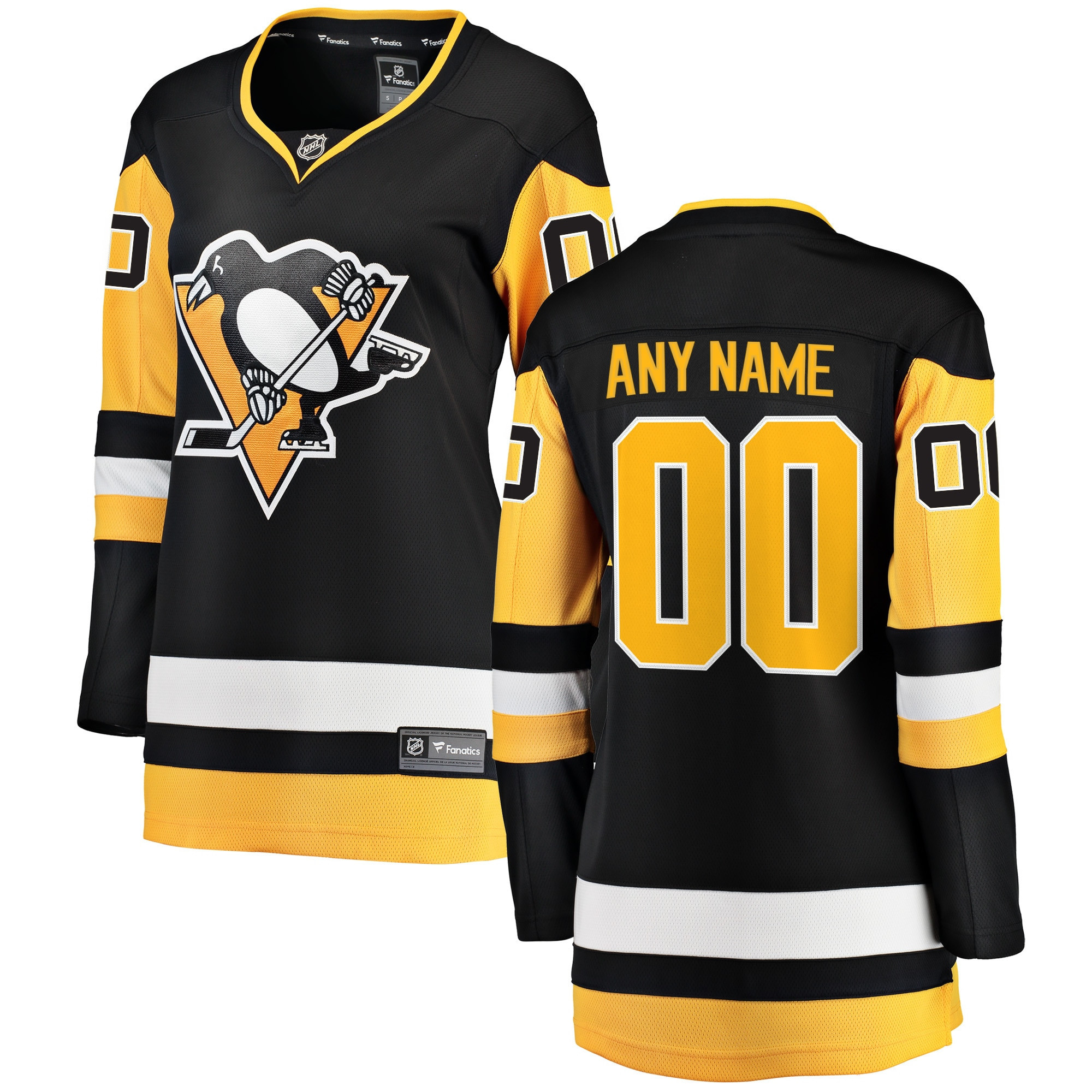 Pittsburgh Penguins Fanatics Branded Womens Home Breakaway Custom Jersey Black Custom Jerseys Nhl