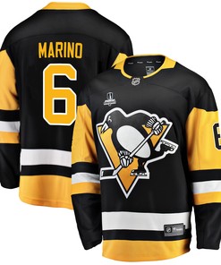 Pittsburgh Penguins John Marino 6 Home 2022 Stanley Cup Final Breakaway Men Jersey - Black