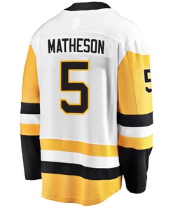 Pittsburgh Penguins Mike Matheson 5 Away 2022 Stanley Cup Final Breakaway Men Jersey - White