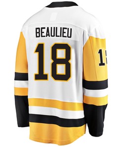 Pittsburgh Penguins Nathan Beaulieu 18 Away 2022 Stanley Cup Final Breakaway Men Jersey - White