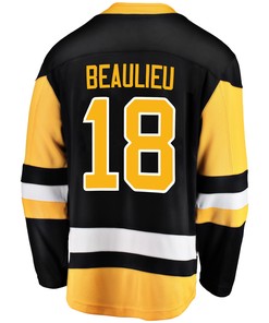 Pittsburgh Penguins Nathan Beaulieu 18 Home 2022 Stanley Cup Final Breakaway Men Jersey - Black