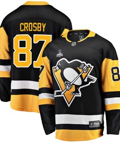 Pittsburgh Penguins Sidney Crosby 87 Home 2022 Stanley Cup Final Breakaway Men Jersey - Black