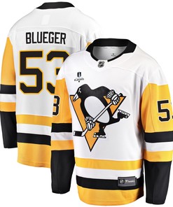 Pittsburgh Penguins Teddy Blueger 53 Away 2022 Stanley Cup Final Breakaway Men Jersey - White