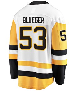 Pittsburgh Penguins Teddy Blueger 53 Away 2022 Stanley Cup Final Breakaway Men Jersey - White