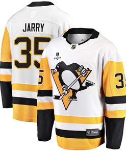 Pittsburgh Penguins Tristan Jarry 35 Away 2022 Stanley Cup Final Breakaway Men Jersey - White