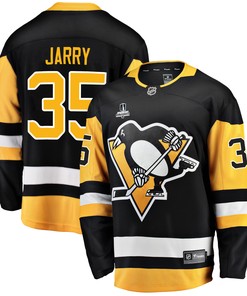 Pittsburgh Penguins Tristan Jarry 35 Home 2022 Stanley Cup Final Breakaway Men Jersey - Black