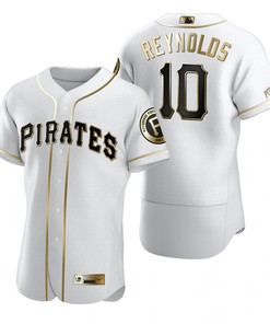 Pittsburgh Pirates #10 Bryan Reynolds Mlb Golden Brandedition White Jersey Gift For Pirates Fans