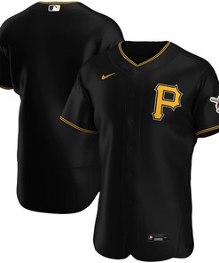 Pittsburgh Pirates Alternate Authentic Team Logo Jersey - Black Mlb
