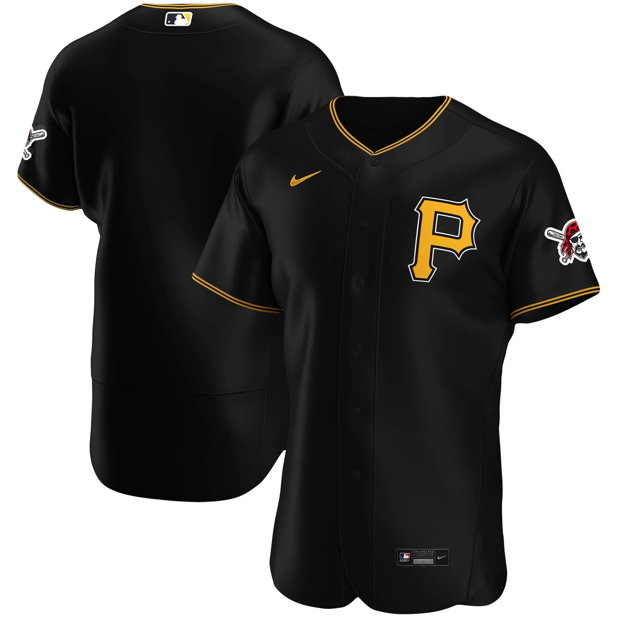 Pittsburgh Pirates Alternate Authentic Team Logo Jersey - Black Mlb
