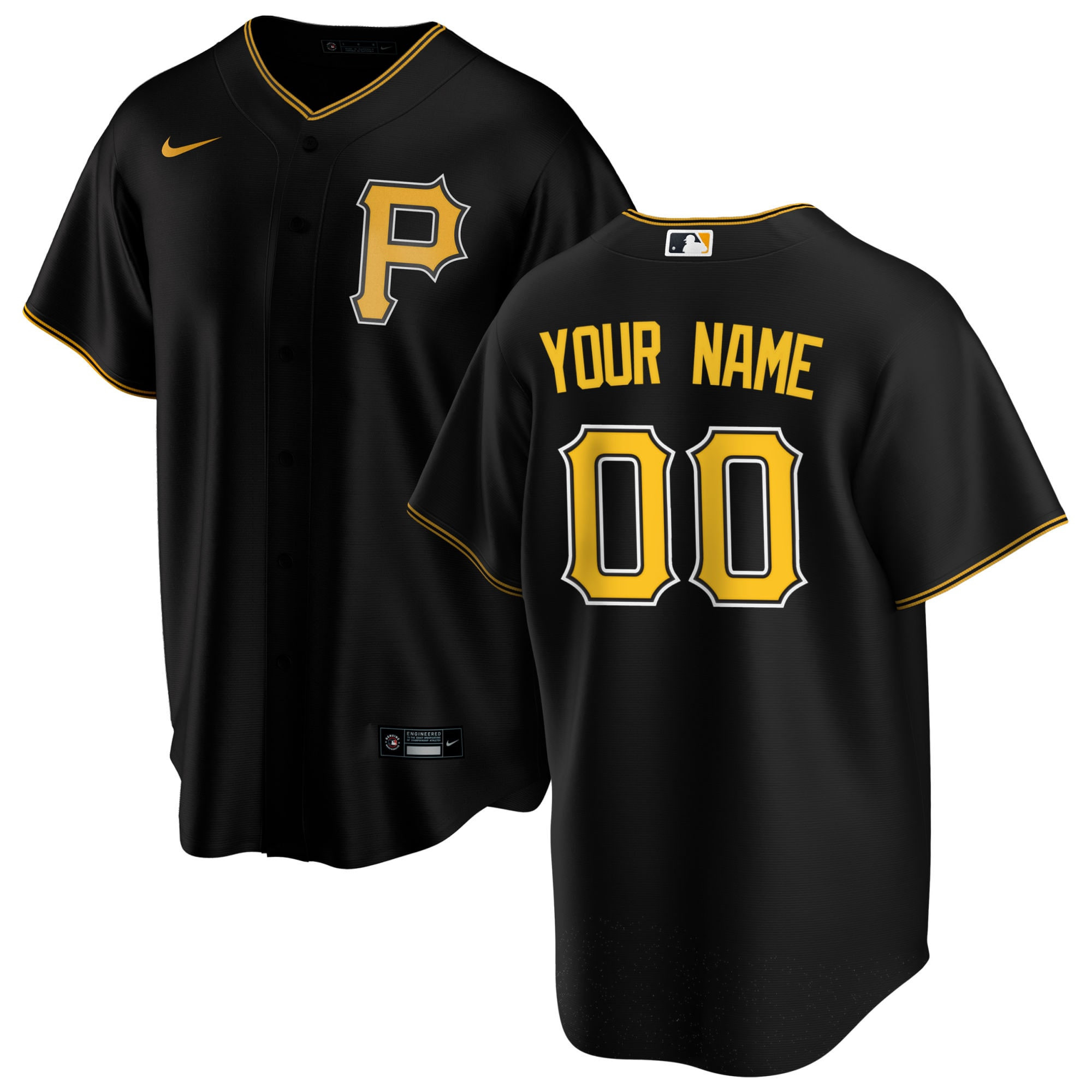 Pittsburgh Pirates Alternate Replica Custom Jersey Black Custom Jerseys Mlb
