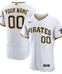 Pittsburgh Pirates Home Authentic Custom Jersey - White Custom Jerseys Mlb