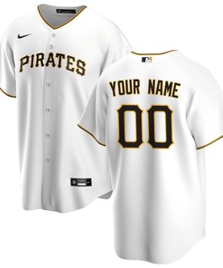 Pittsburgh Pirates Home Custom Men Jersey - White