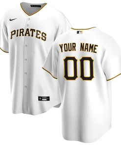 Pittsburgh Pirates Home Replica Custom Jersey - White Custom Jerseys Mlb