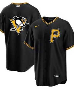Pittsburgh Pirates Penguins Black Cool Base Stitched Jersey