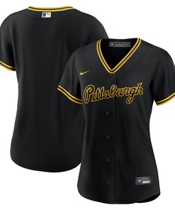 Pittsburgh Pirates Womens Alternate Replica Team Script Jersey - Black Mlb