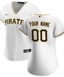 Pittsburgh Pirates Womens Home Replica Custom Jersey - White Custom Jerseys Mlb