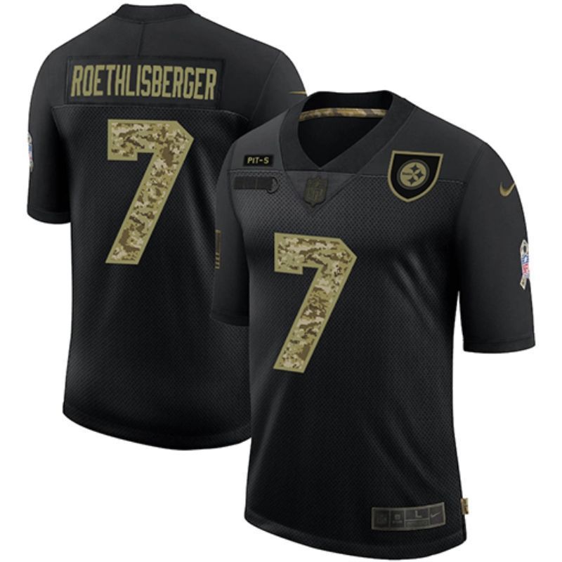 Pittsburgh Steelers Ben Roethlisberger #7 Nfl 2020 Black Jersey