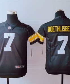Pittsburgh Steelers Ben Roethlisberger #7 Nfl 2020 Black Youth Jersey