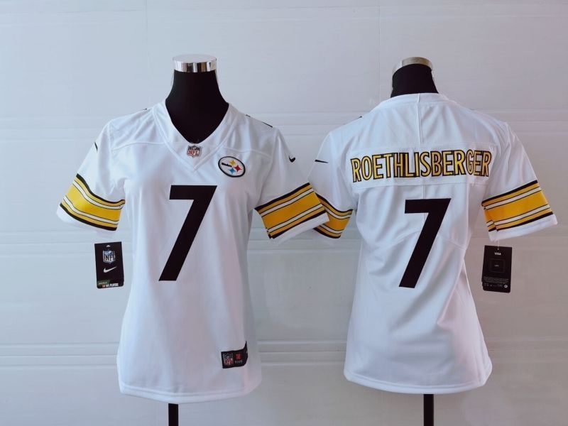 Pittsburgh Steelers Ben Roethlisberger #7 Nfl 2020 White Womens Jersey