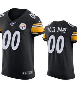 Pittsburgh Steelers Custom Black 100th Season Vapor Elite Jersey