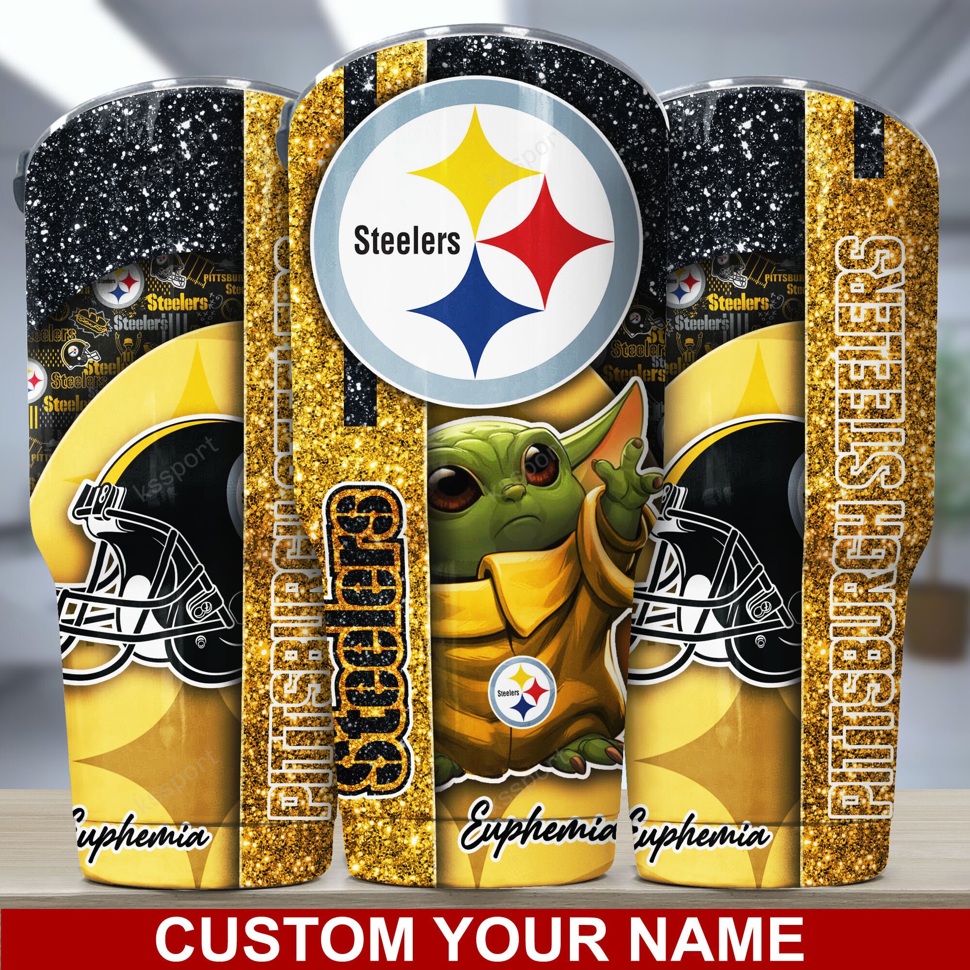 Pittsburgh Steelers Custom Name Tumbler - Customizable Pittsburgh Steelers Custom Name Tumbler for Die-Hard Devotees