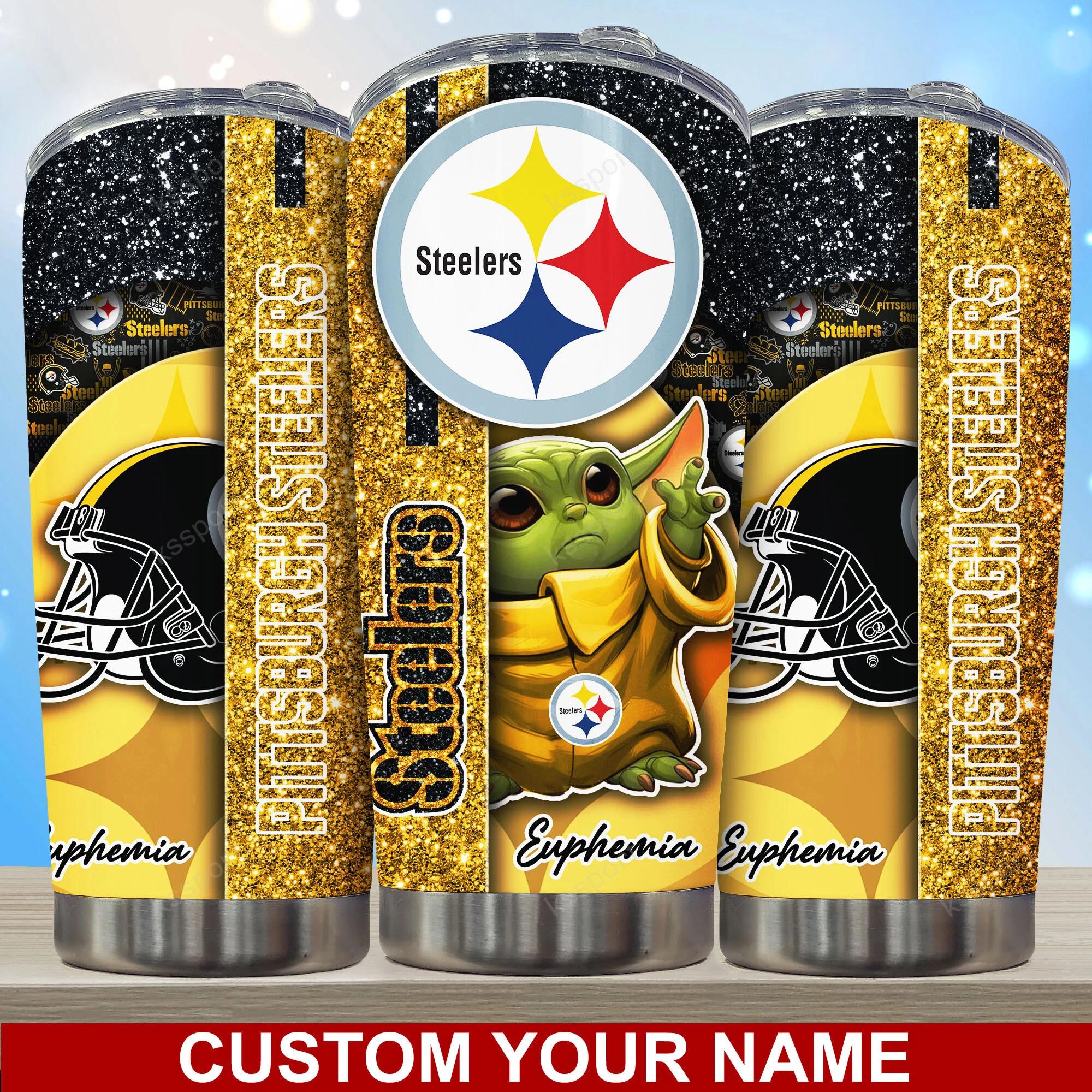 Pittsburgh Steelers Custom Name Tumbler - Customizable Pittsburgh Steelers Custom Name Tumbler for Die-Hard Devotees