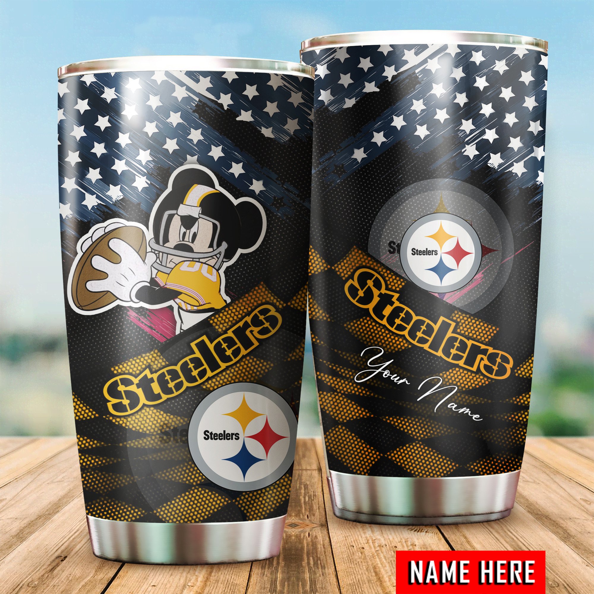 Pittsburgh Steelers Custom Name Tumbler - Customized Pittsburgh Steelers Custom Name Tumbler for True Enthusiasts