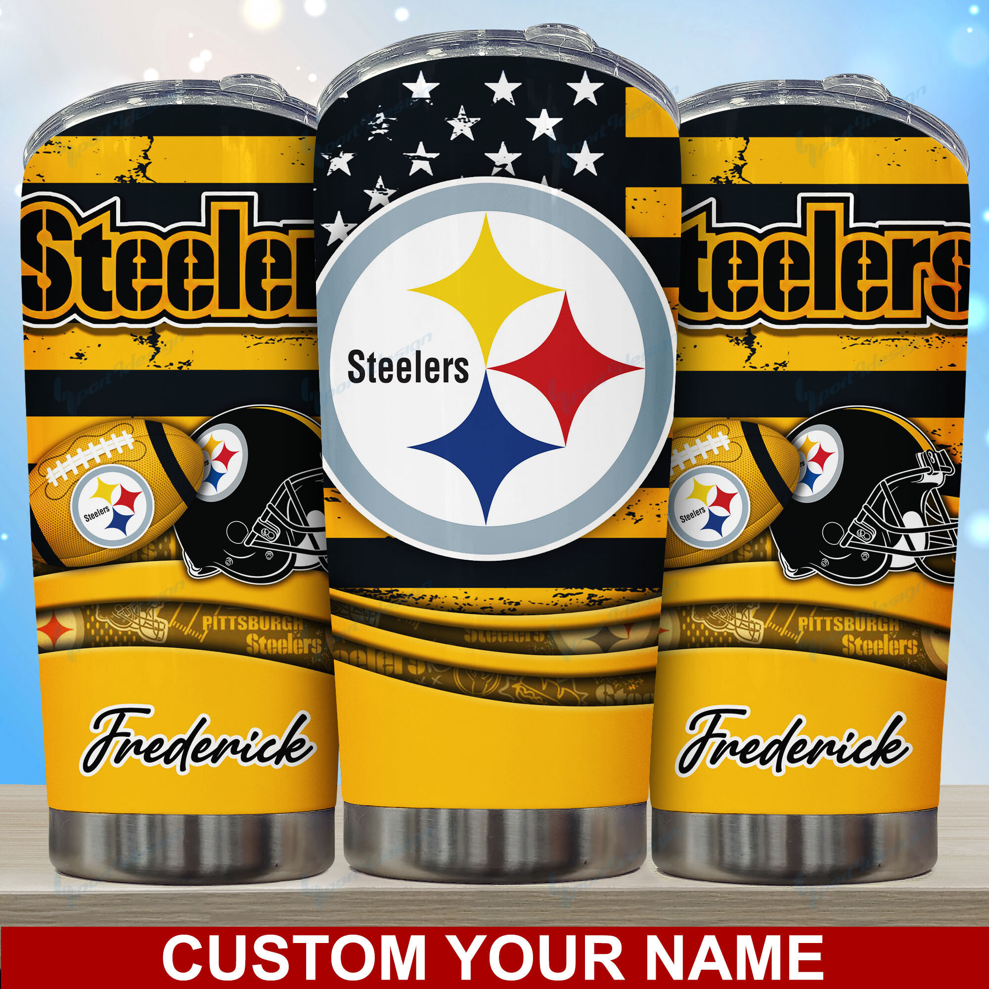 Pittsburgh Steelers Custom Name Tumbler - Customized Pittsburgh Steelers Custom Name Tumbler for Ultimate Fandom