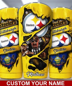 Pittsburgh Steelers Custom Name Tumbler - Personalized Pittsburgh Steelers Custom Name Tumbler for Die-Hard Fans