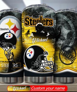 Pittsburgh Steelers Custom Name Tumbler - Personalized Pittsburgh Steelers Custom Name Tumbler for Unmatched Fandom