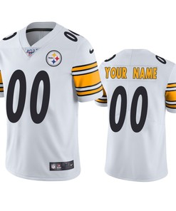 Pittsburgh Steelers Custom White 100th Season Vapor Limited Jersey